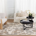Serene Abstract Beige Grey Rug - N007 — room or full rug view