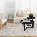 Serene Geometric Grey Rug - N008 — room or full rug view