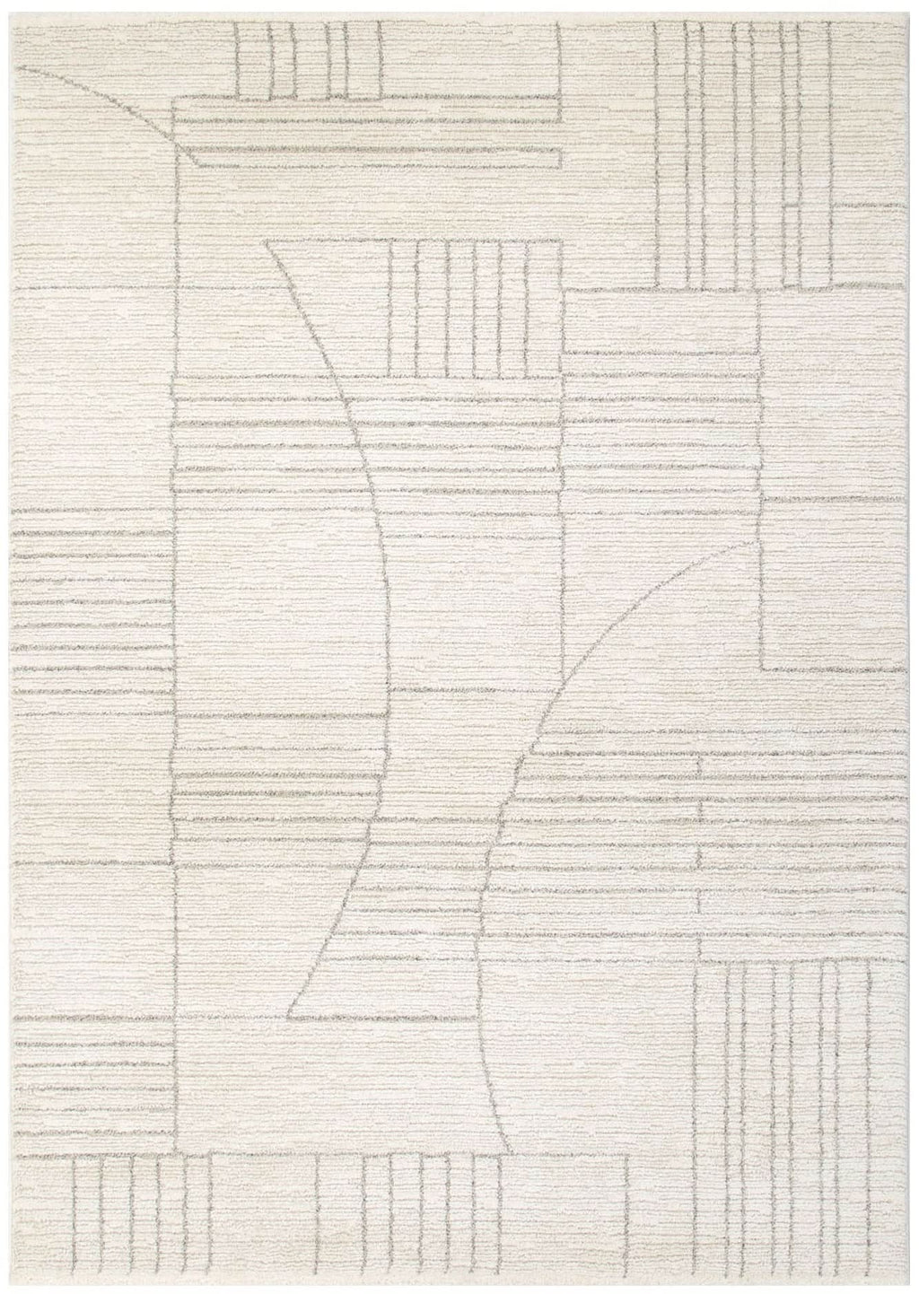 Serene Geometric Cream Rug - N001 — detail 2