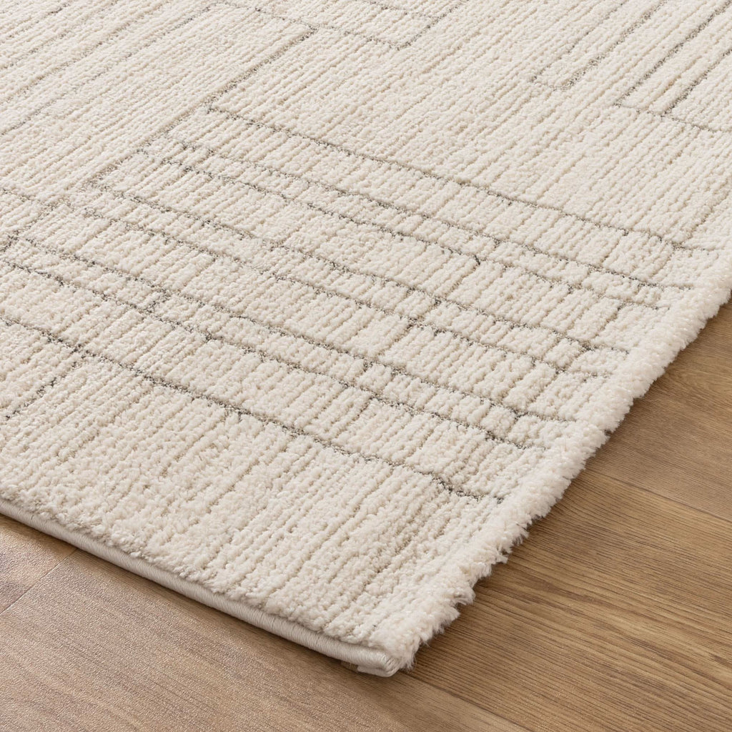 Serene Geometric Cream Rug - N001 — detail 3
