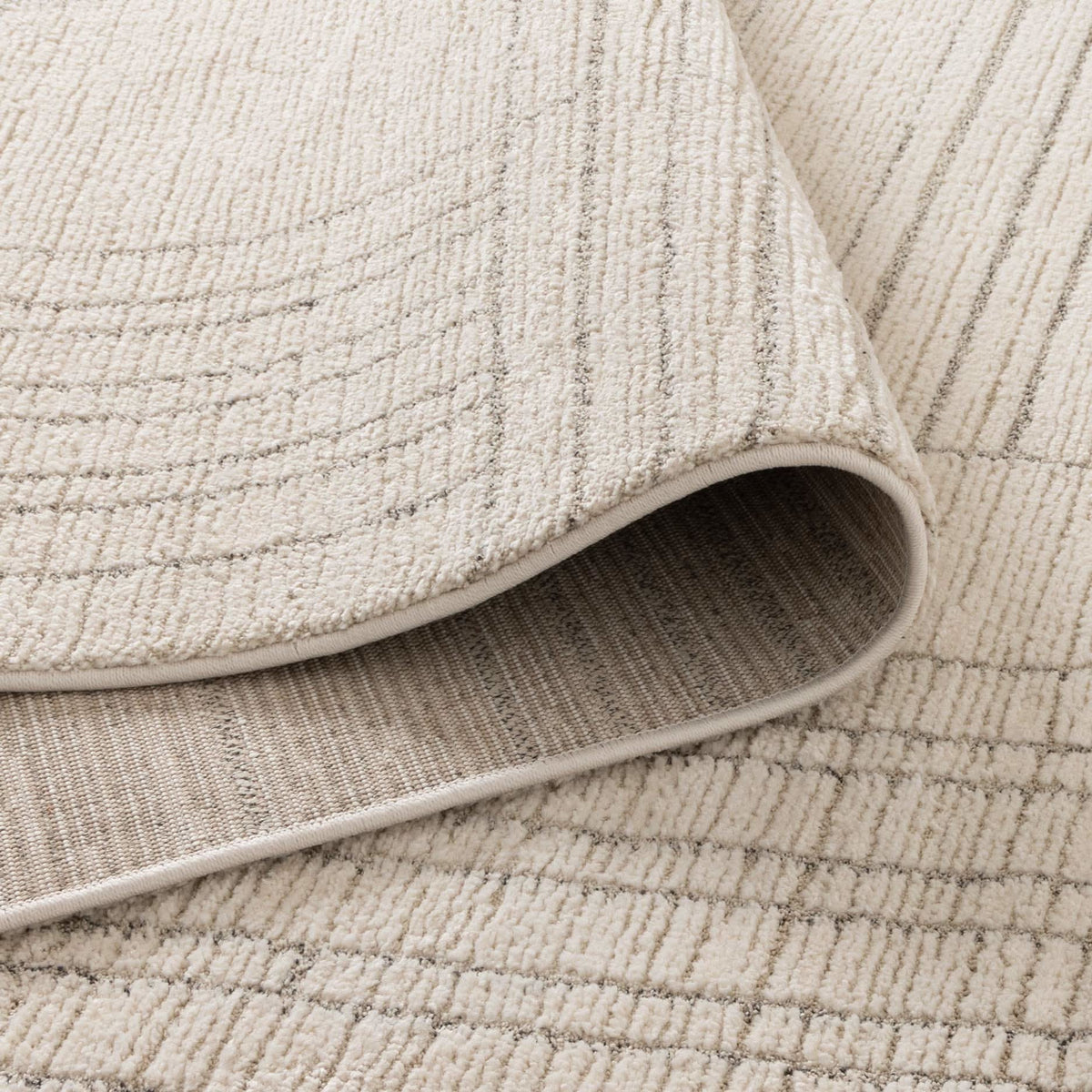 Serene Geometric Cream Rug - N001 — detail 4