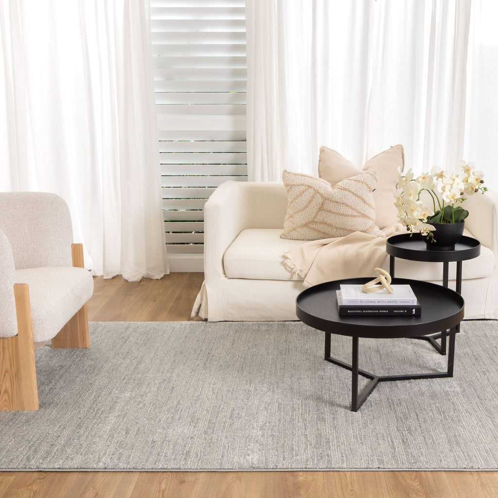 Serene Faded Lines Grey Rug - N011 - New Arrival — room or full rug view