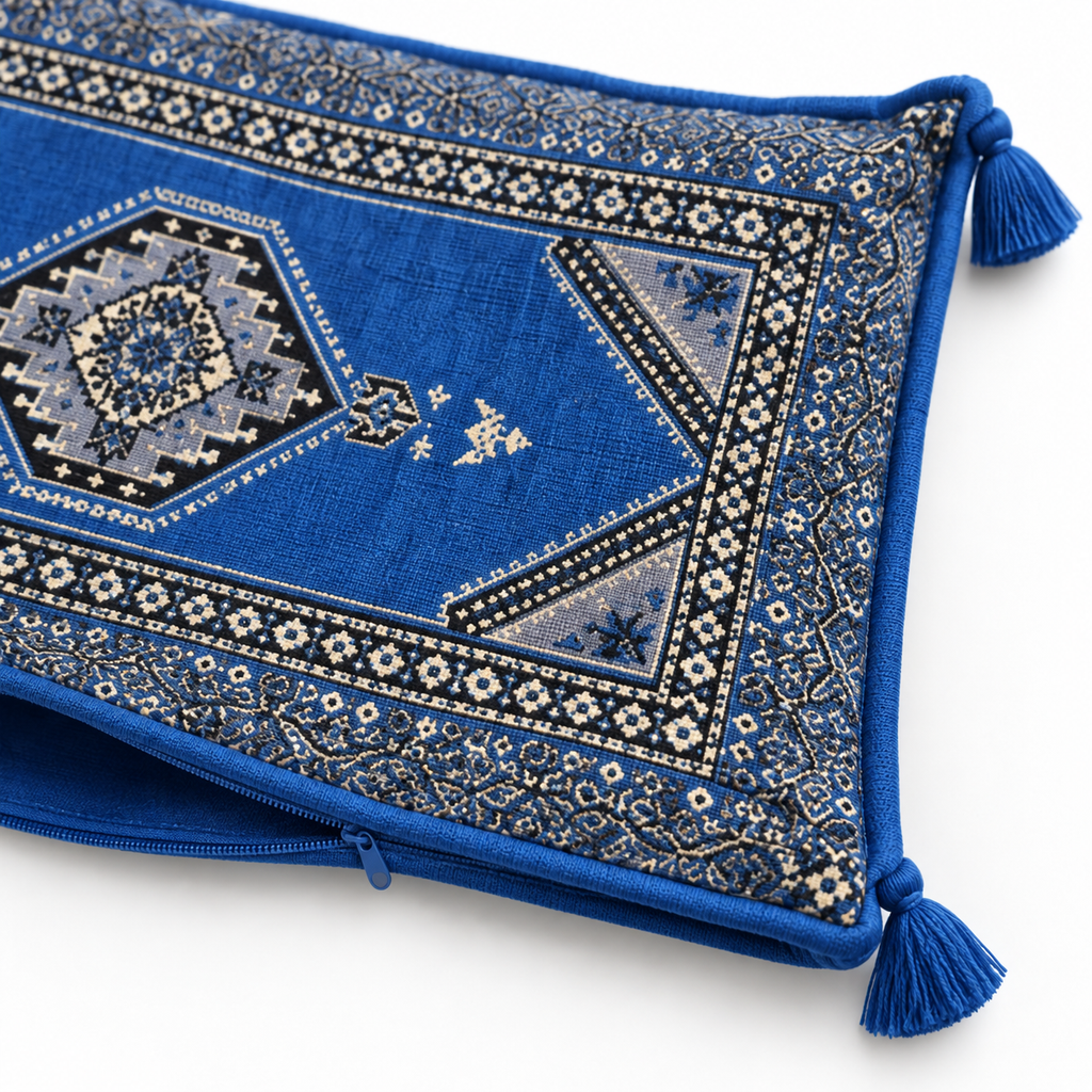 Blue Palace Arabic sofa covers only – fabric pattern and zip detail