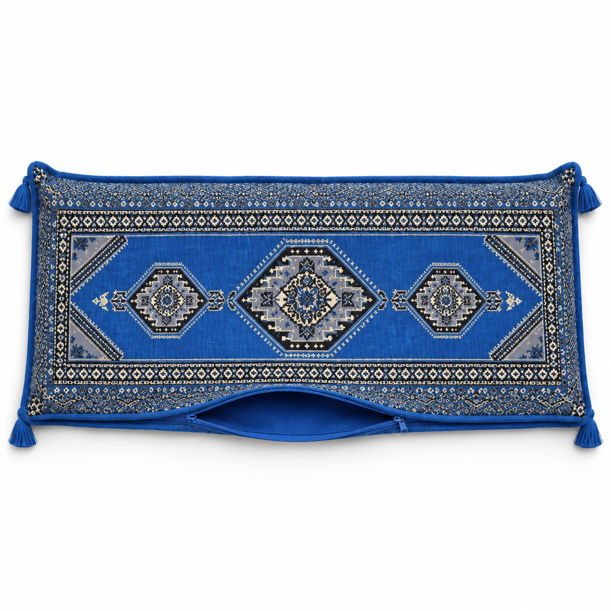 Blue Palace Arabic sofa covers only – open zip showing the empty cover