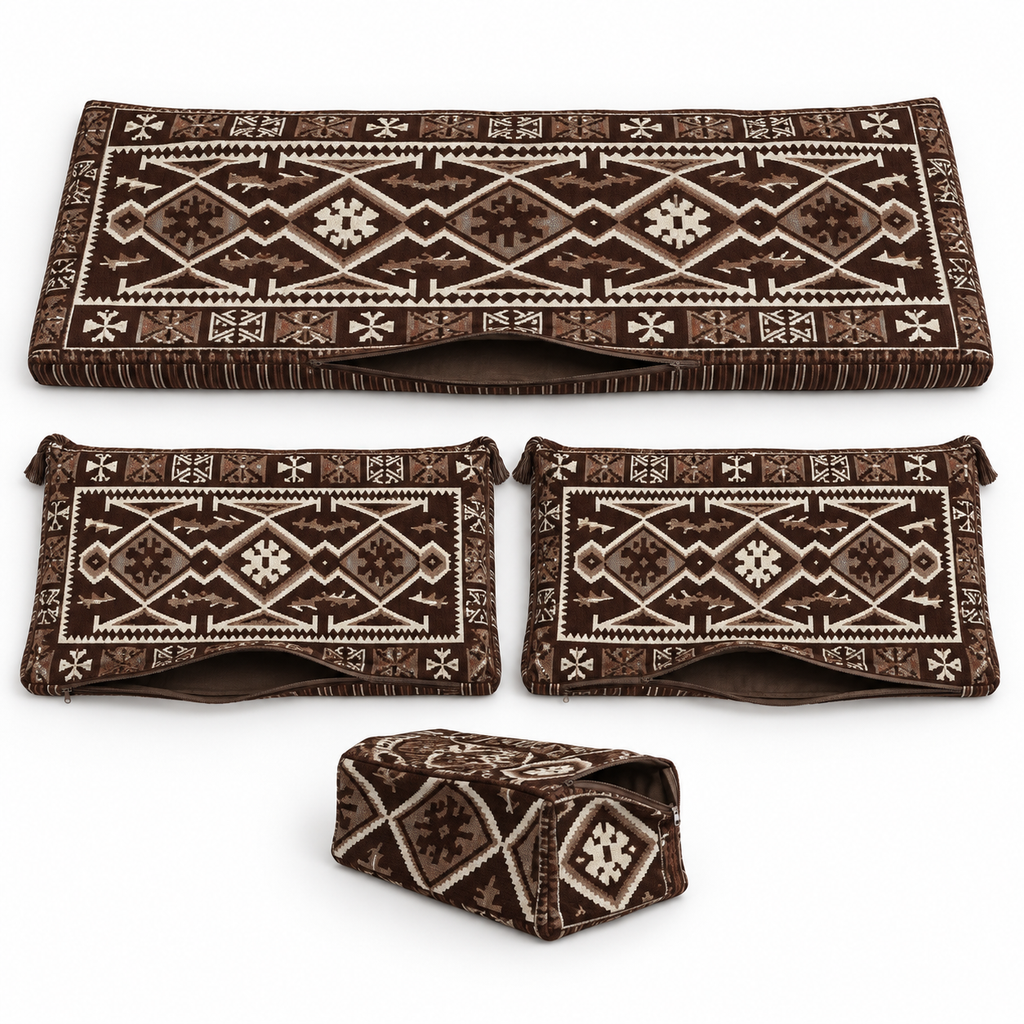 Brown Serenity Arabic sofa covers only – four-piece set without foam
