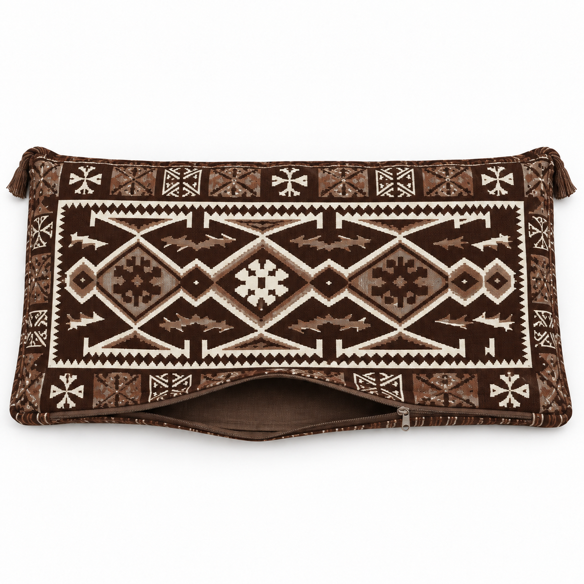 Brown Serenity Arabic sofa covers only – open zip showing the empty cover