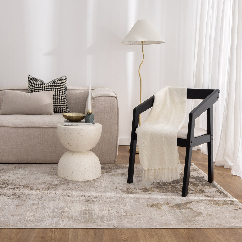 Palazzo Abstract Beige Rug - CH05 — room or full rug view