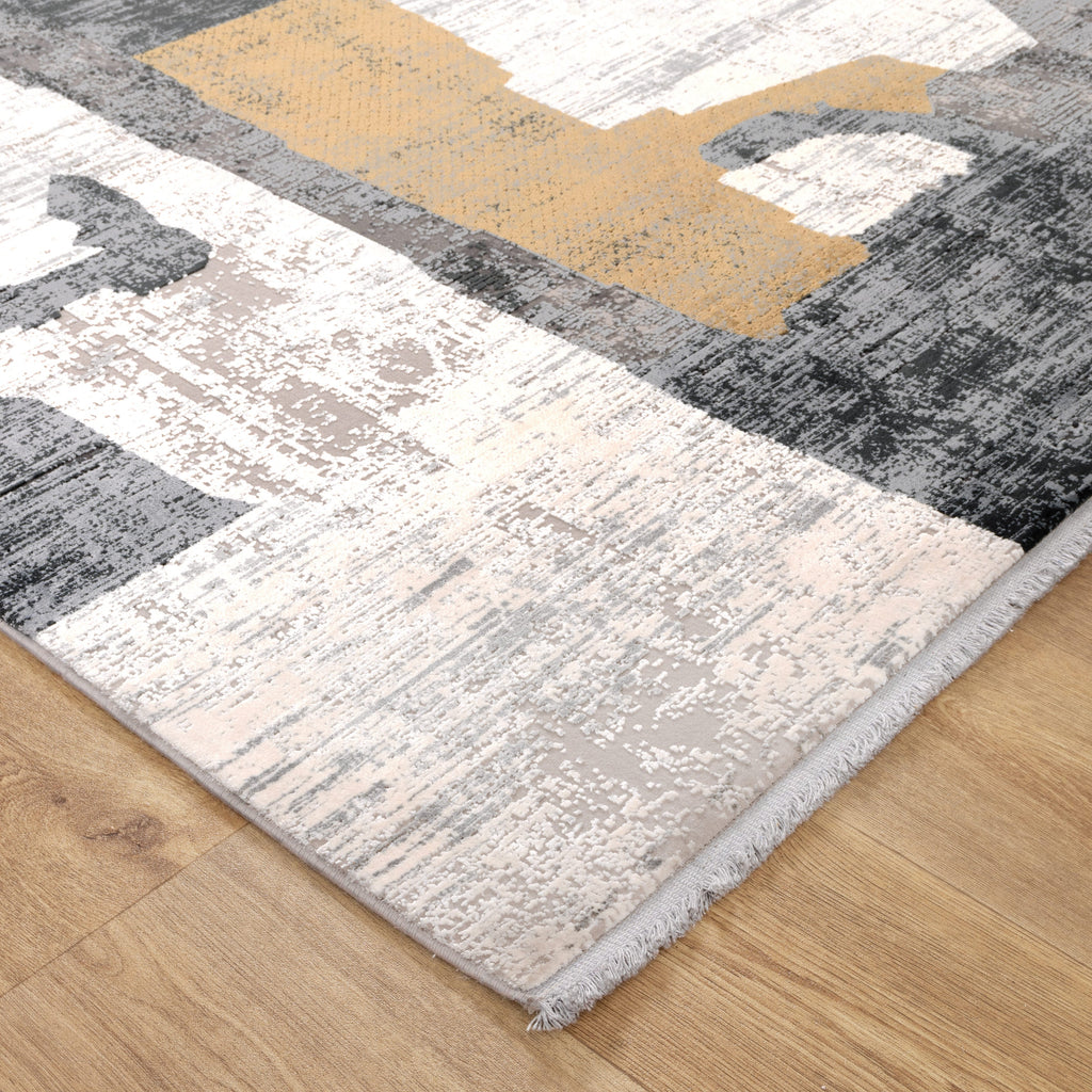 Palazzo Shapes Grey Gold Rug - CH06 — detail 3
