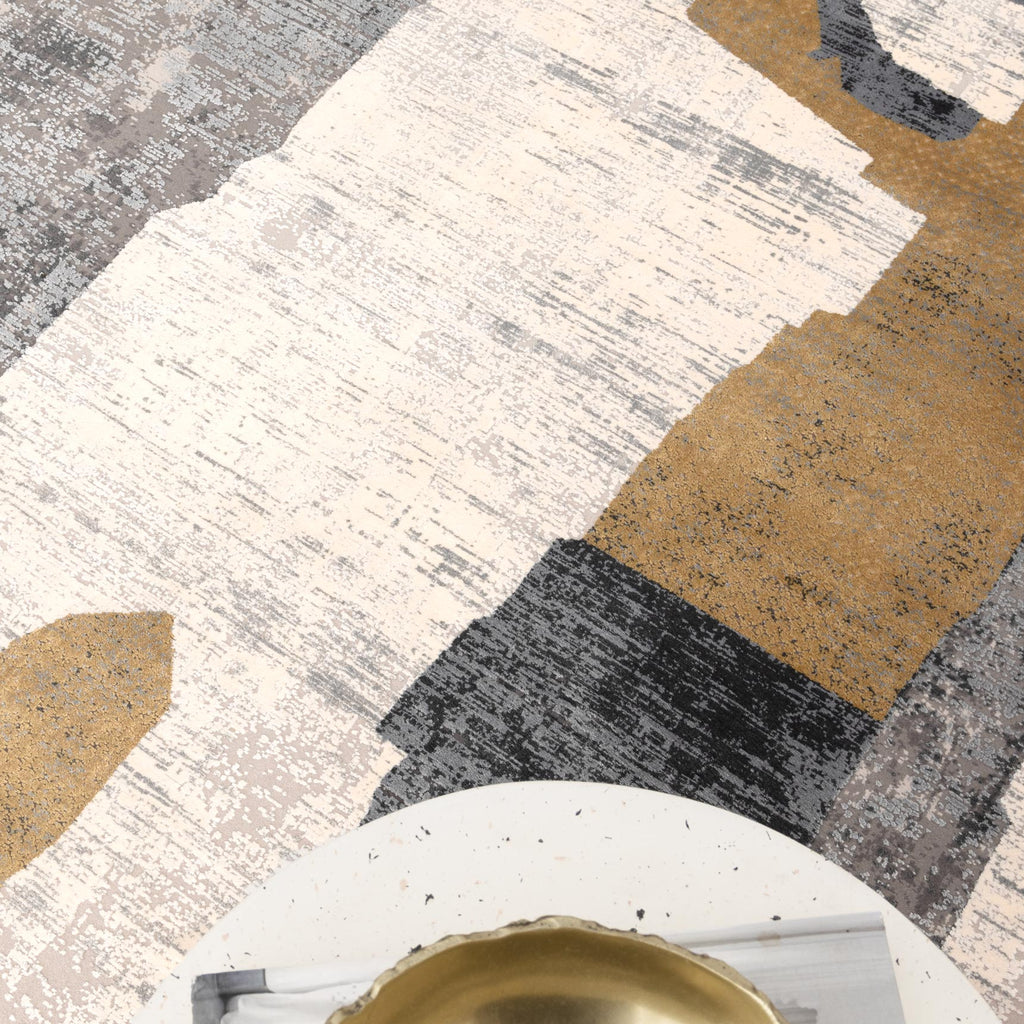 Palazzo Shapes Grey Gold Rug - CH06 — detail 5