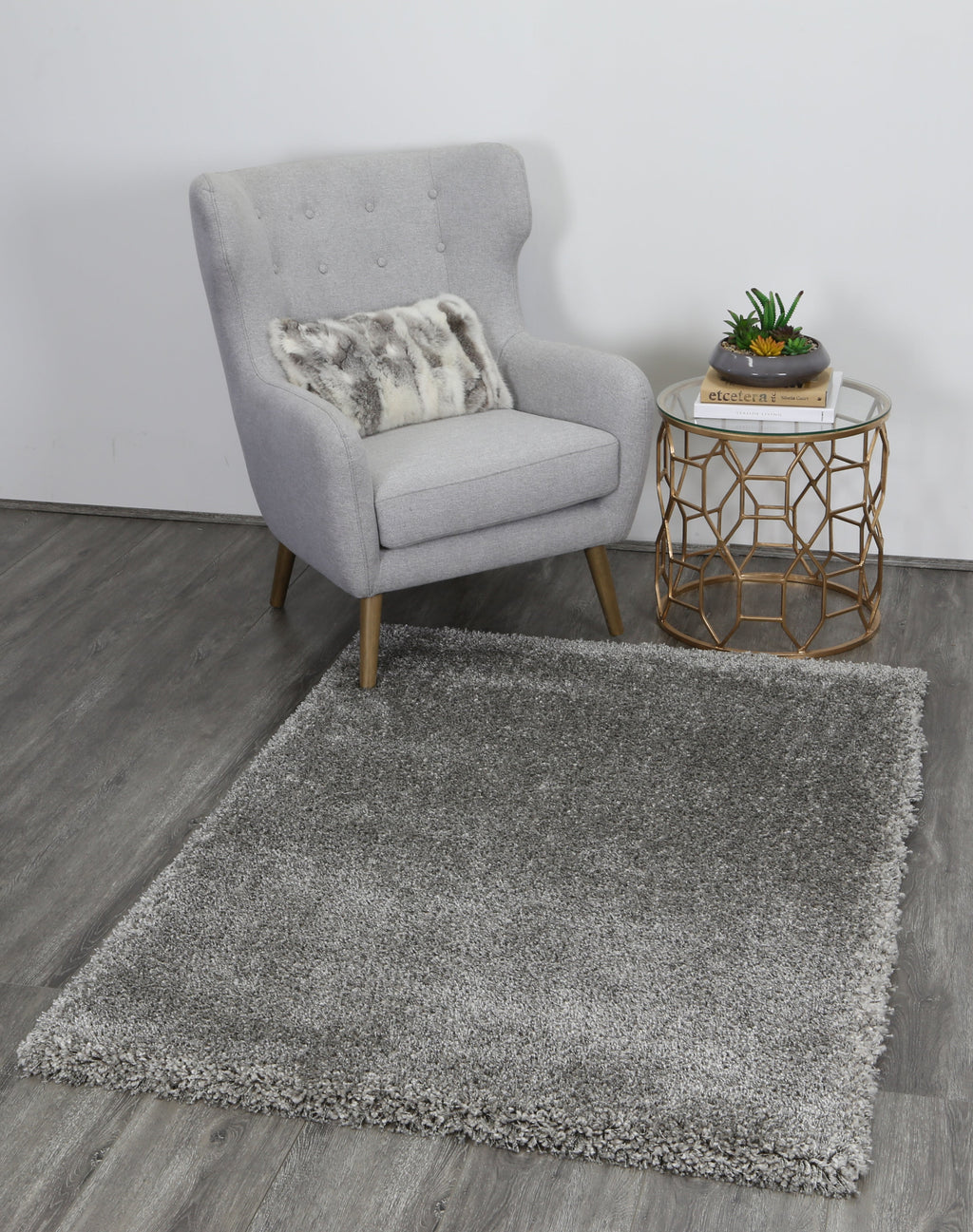 Opulenza SHAGGY 5500 96 GREY — room or full rug view