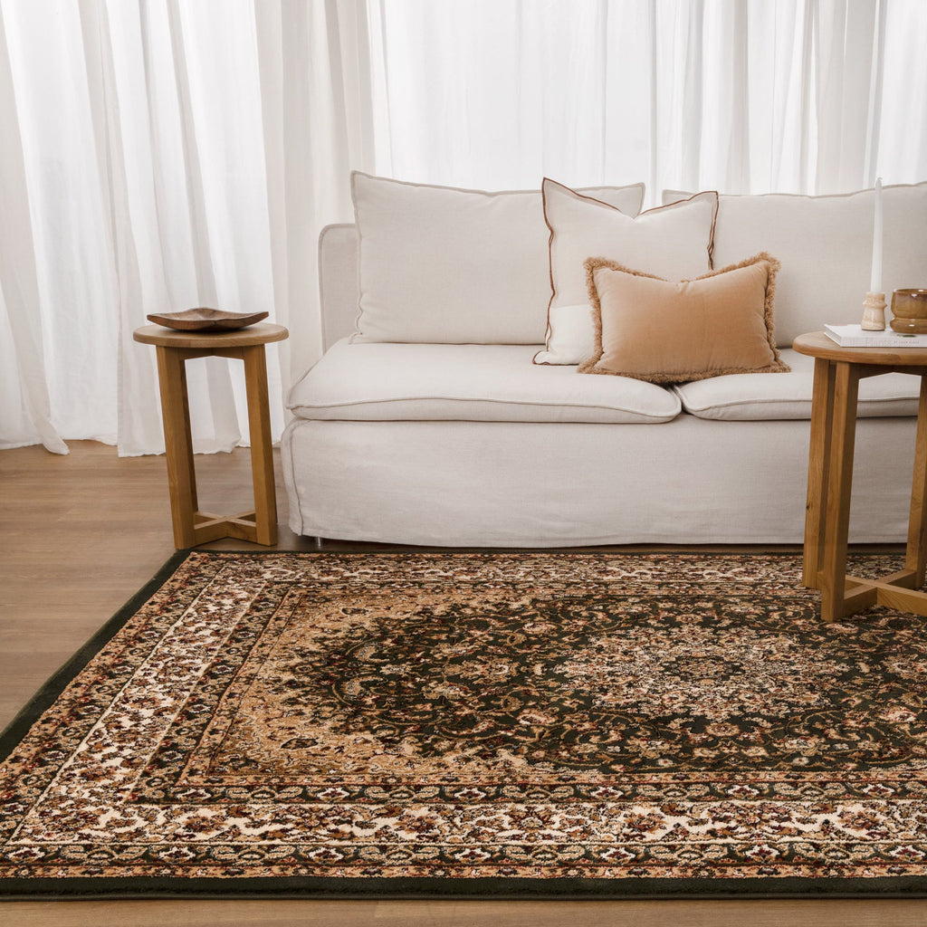 Sarmaya H004 Green — room or full rug view