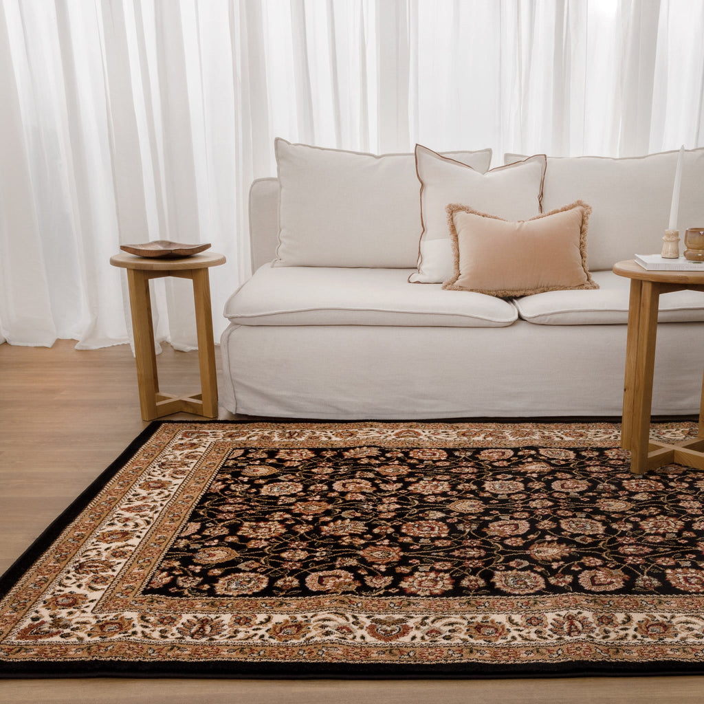 Sarmaya H007 Black — room or full rug view