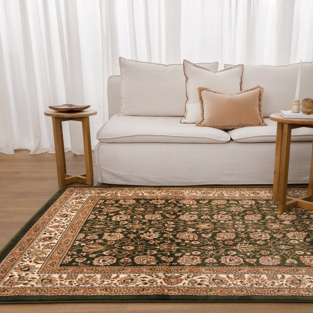 Sarmaya H010 Green — room or full rug view