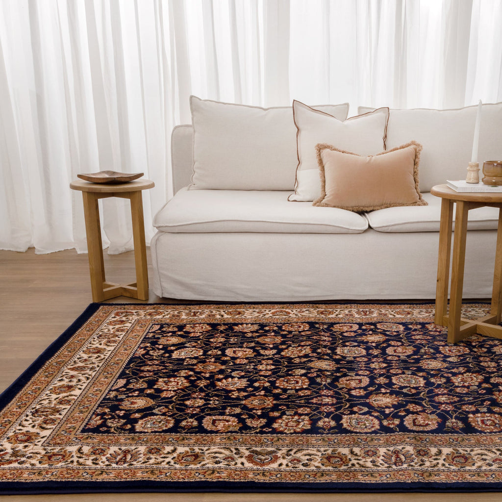 Sarmaya H011 Navy — room or full rug view