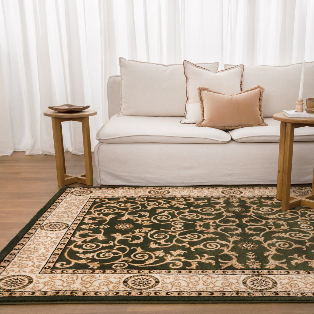 Sarmaya H015 Green — room or full rug view