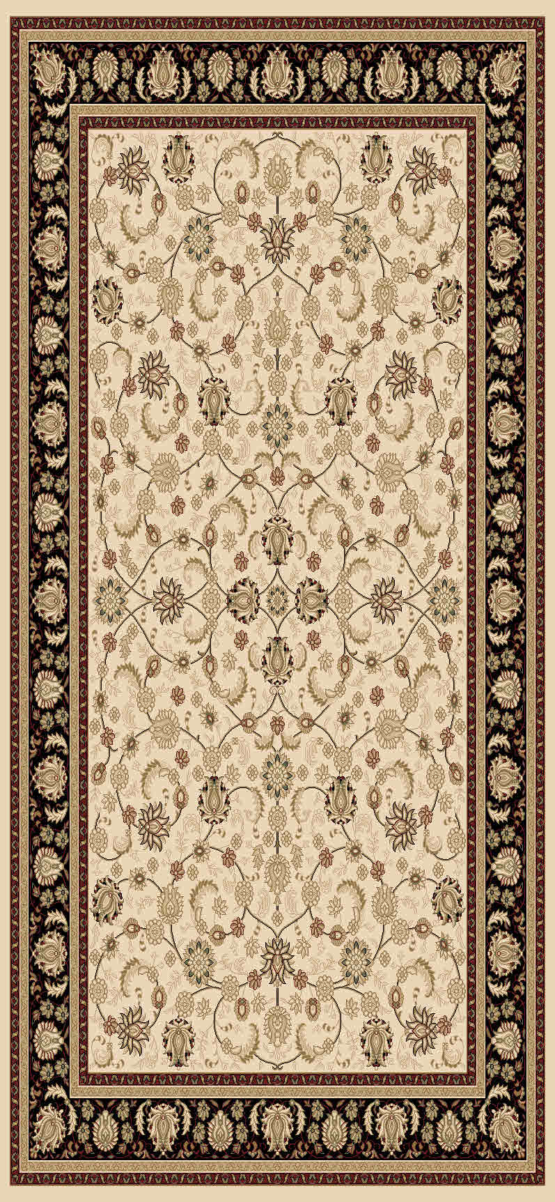 Mehrava 12679 CREAM (060) — room or full rug view