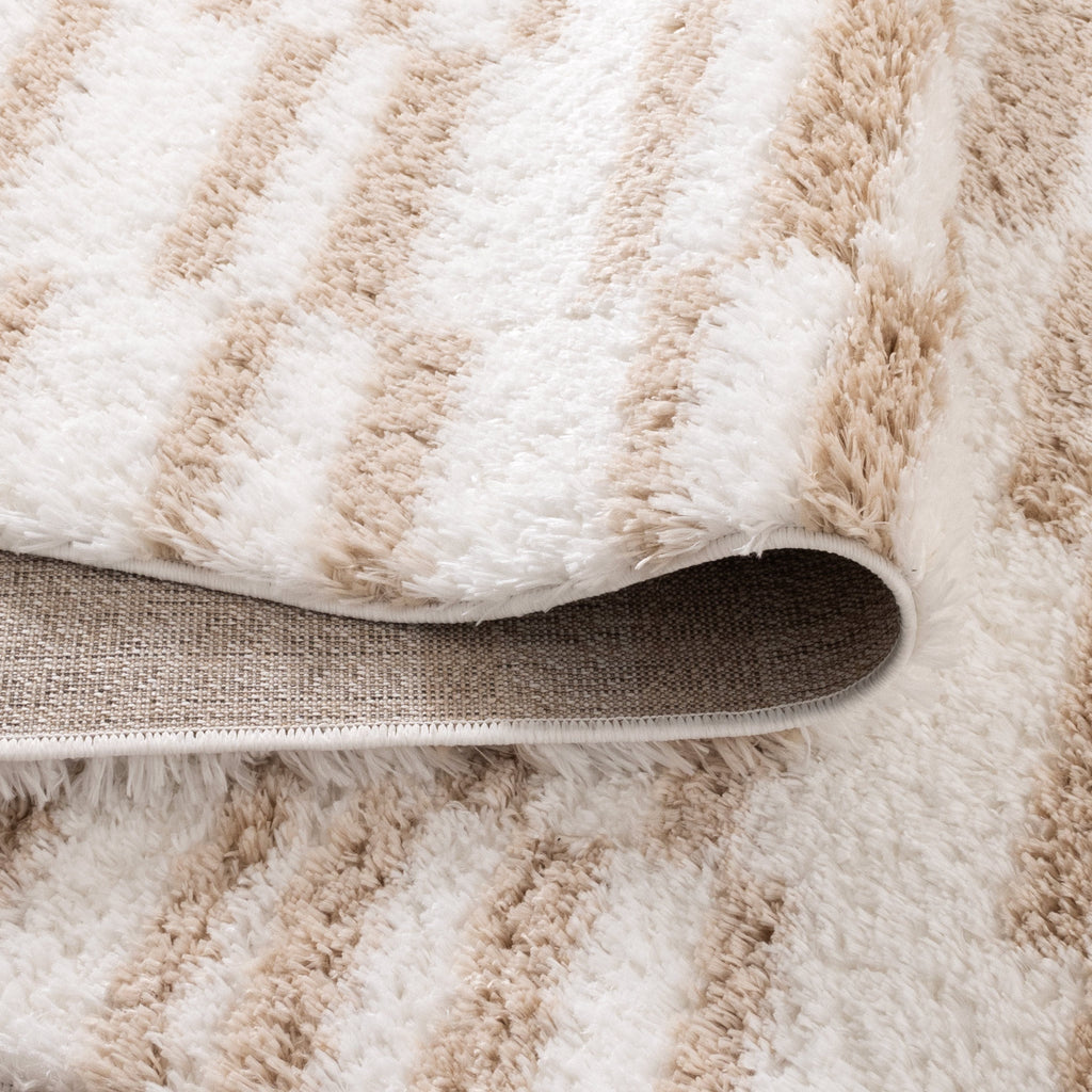 Castello Lines Beige Shaggy Rug - MADRID05 — detail 4