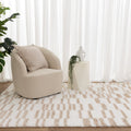 Castello Lines Beige Shaggy Rug - MADRID05 — room or full rug view