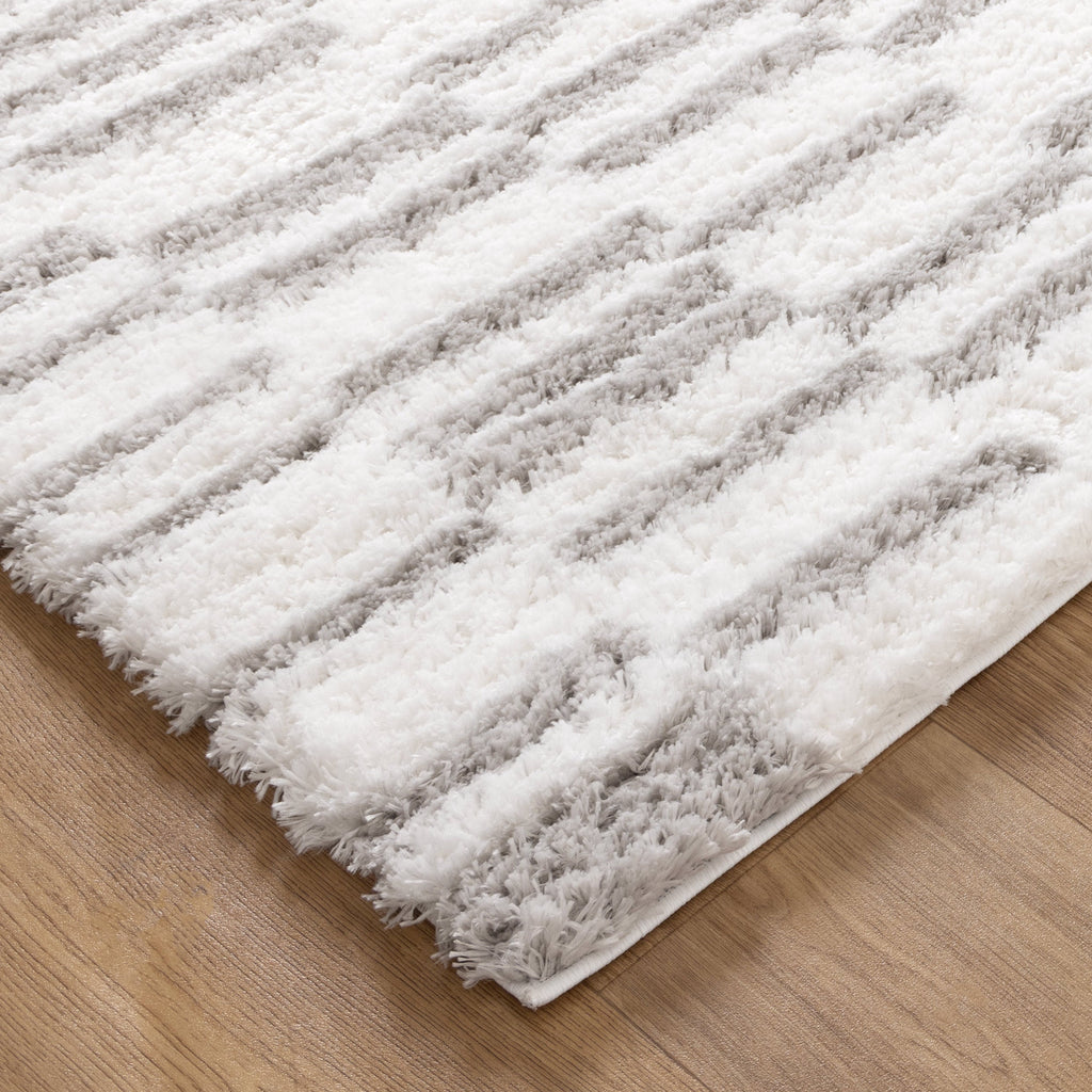 Castello Lines Grey Shaggy Rug - MADRID04 — detail 3