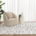 Castello Lines Grey Shaggy Rug - MADRID04 — room or full rug view