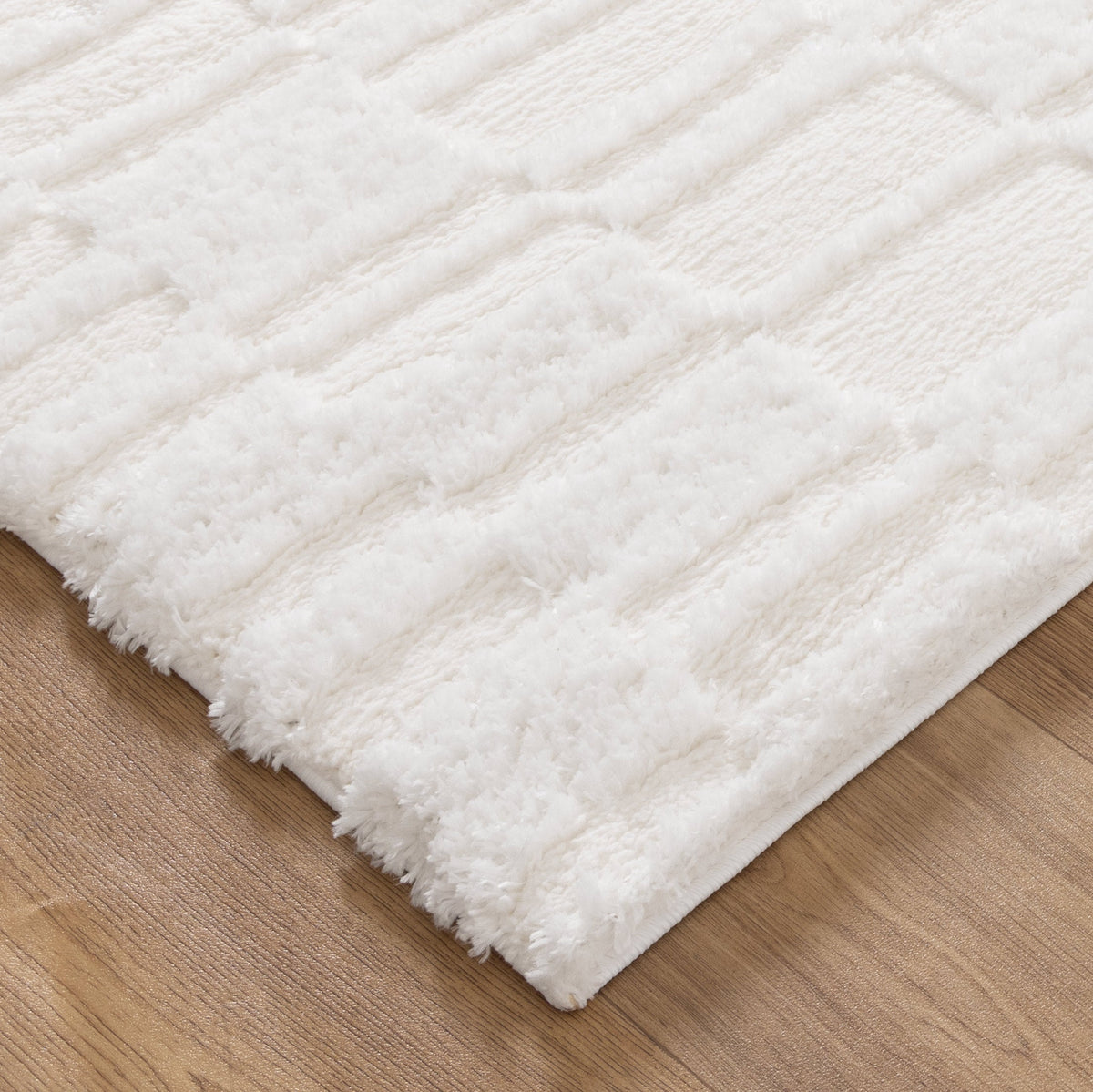 Castello Lines Ivory Shaggy Rug - MADRID06 — detail 3