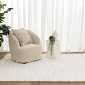 Castello Lines Ivory Shaggy Rug - MADRID06 — room or full rug view