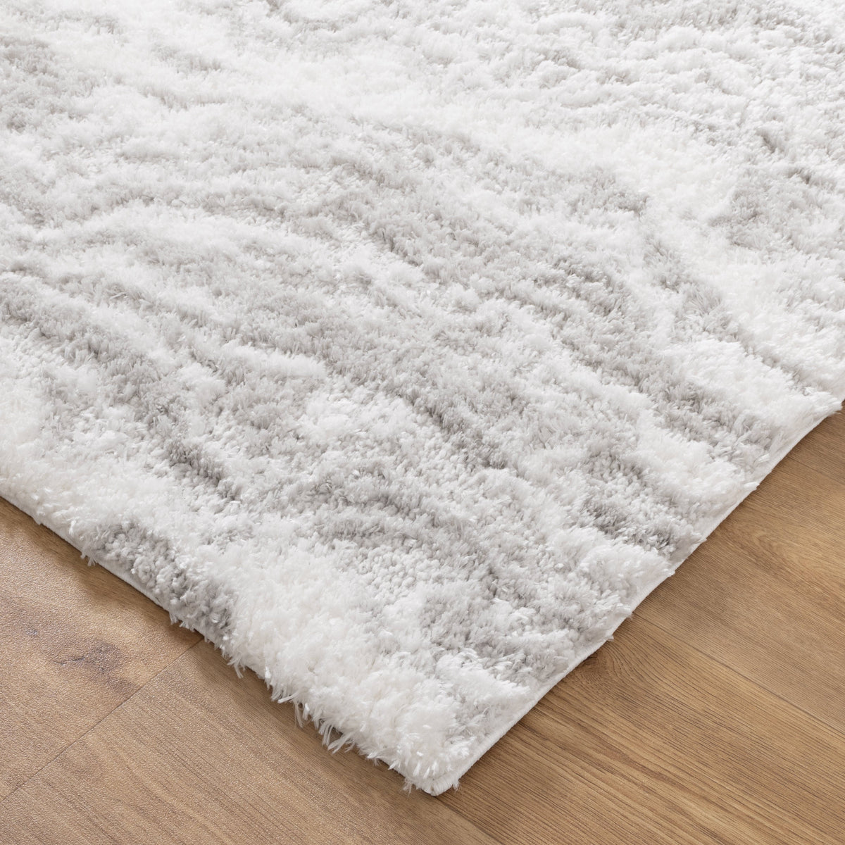Castello Watercolour Grey Shaggy Rug - MADRID02 — detail 3