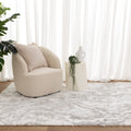 Castello Watercolour Grey Shaggy Rug - MADRID02 — room or full rug view