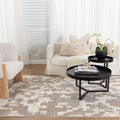 Serene Abstract Beige Grey Rug - N007 — room or full rug view
