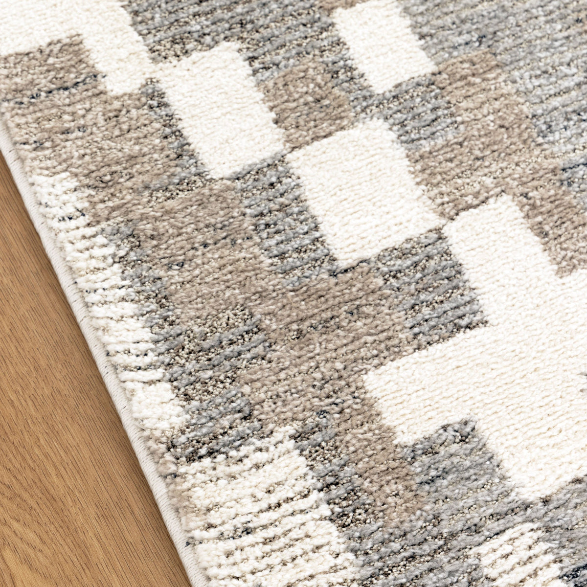 Serene Abstract Beige Grey Rug - N007 — detail 6
