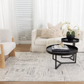 Serene Geometric Grey Rug - N008 — room or full rug view