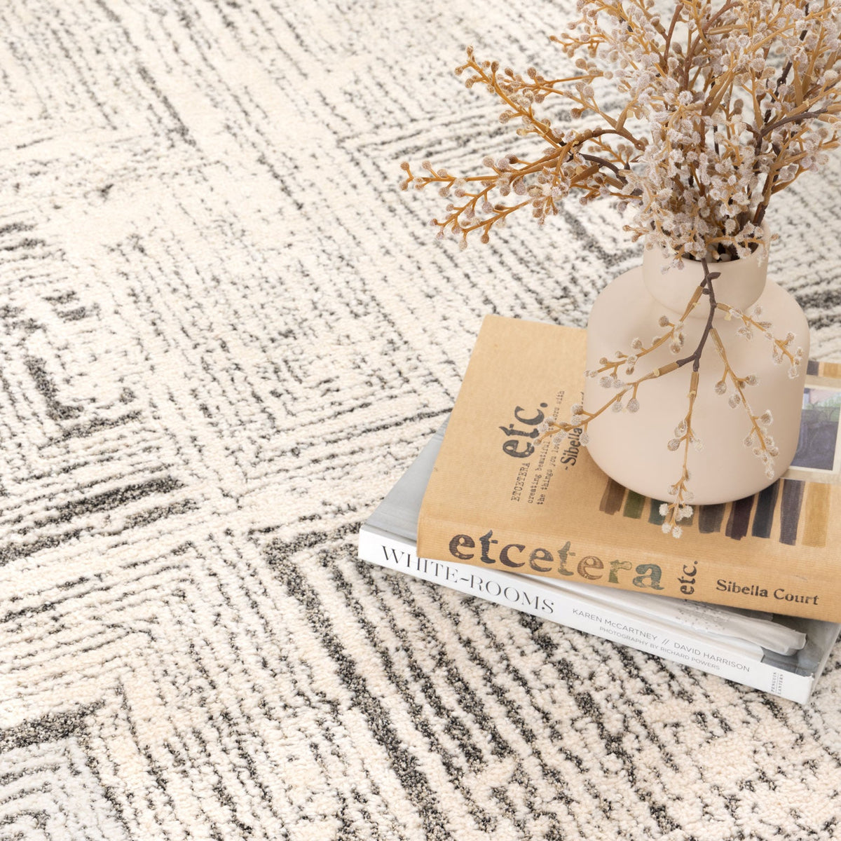 Serene Geometric Grey Rug - N008 — detail 5