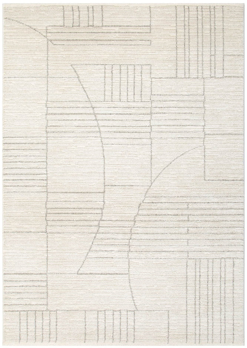 Serene Geometric Cream Rug - N001 — detail 2