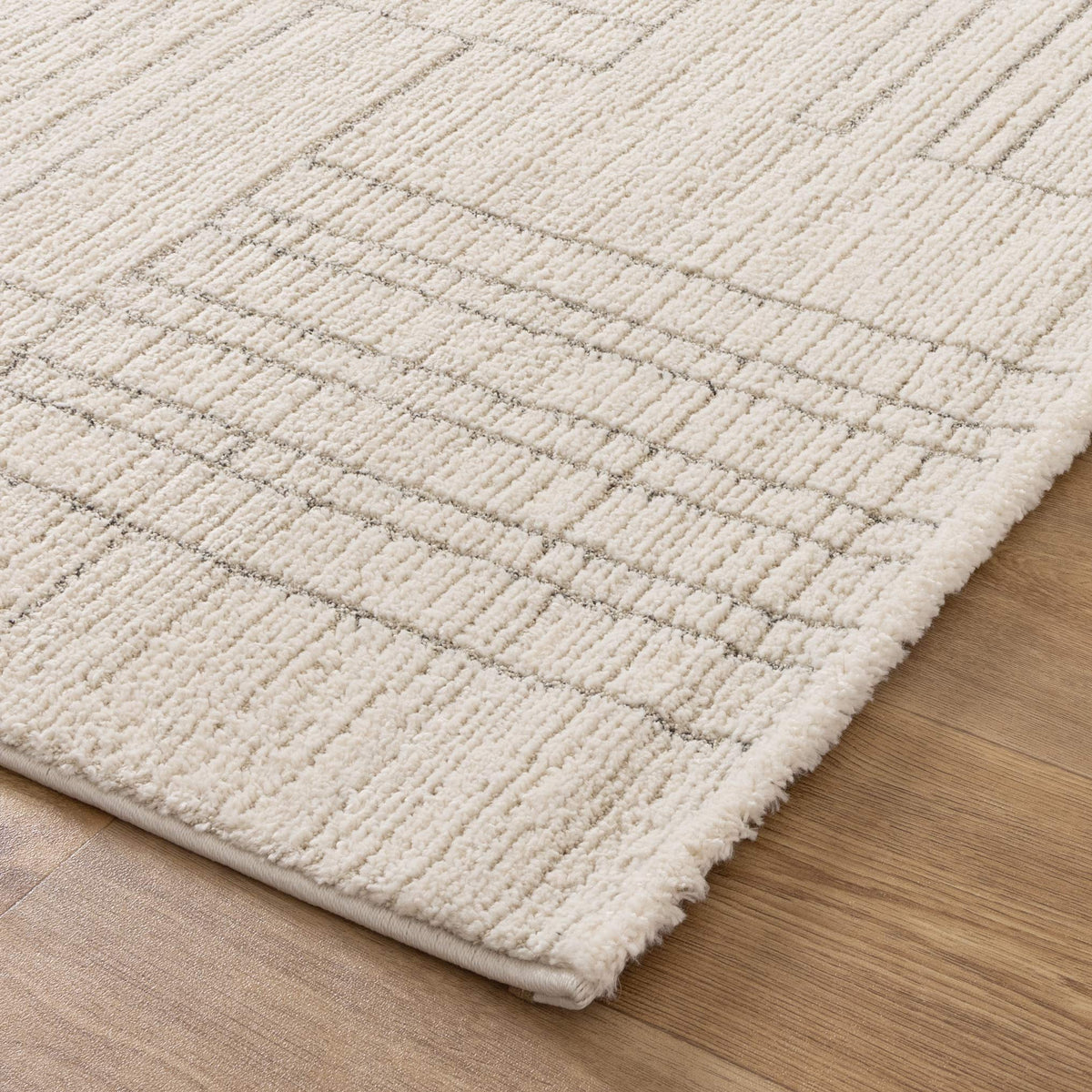 Serene Geometric Cream Rug - N001 — detail 3
