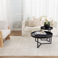 Serene Geometric Cream Rug - N001 — room or full rug view