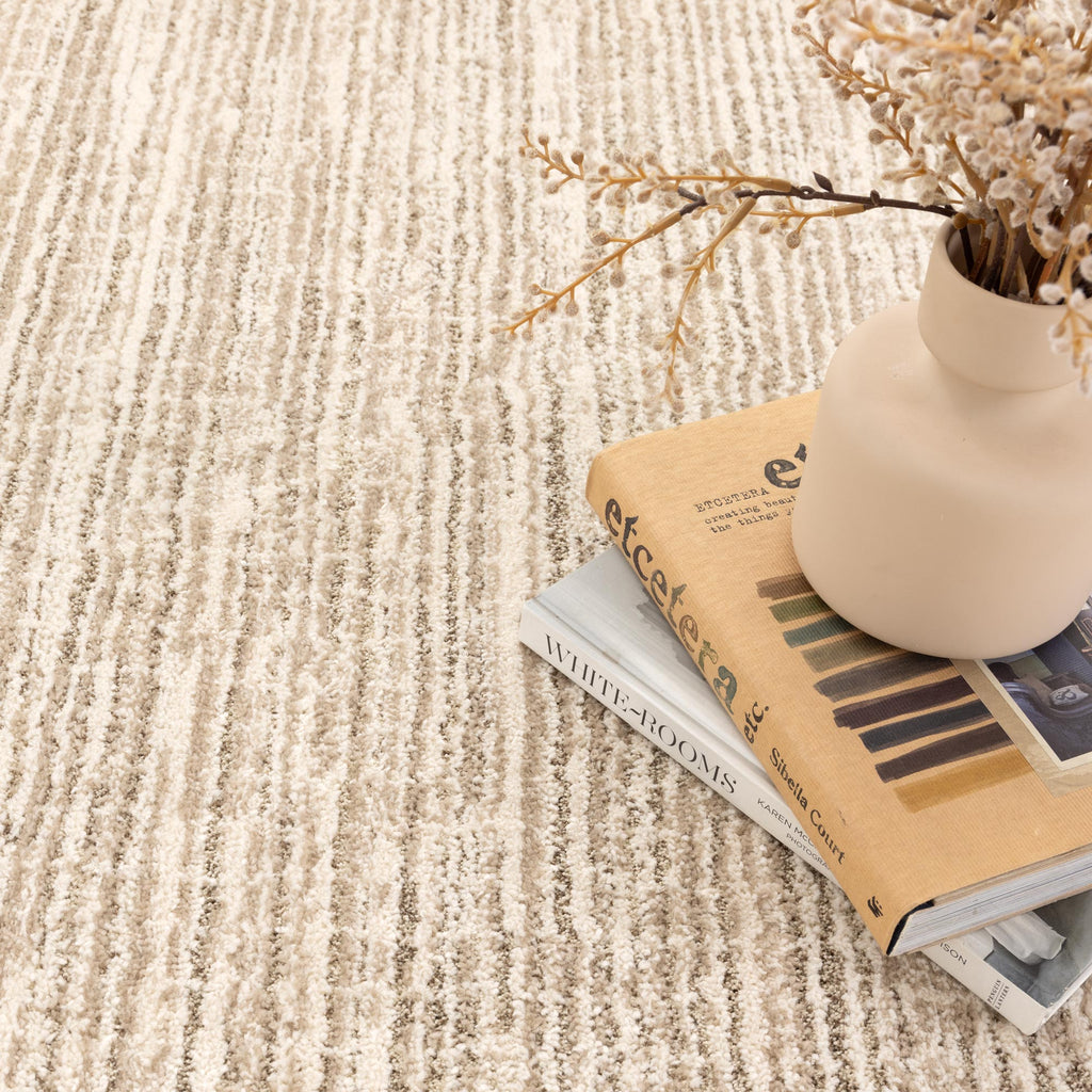 Serene Lines Cream Beige Rug - N003 — detail 5