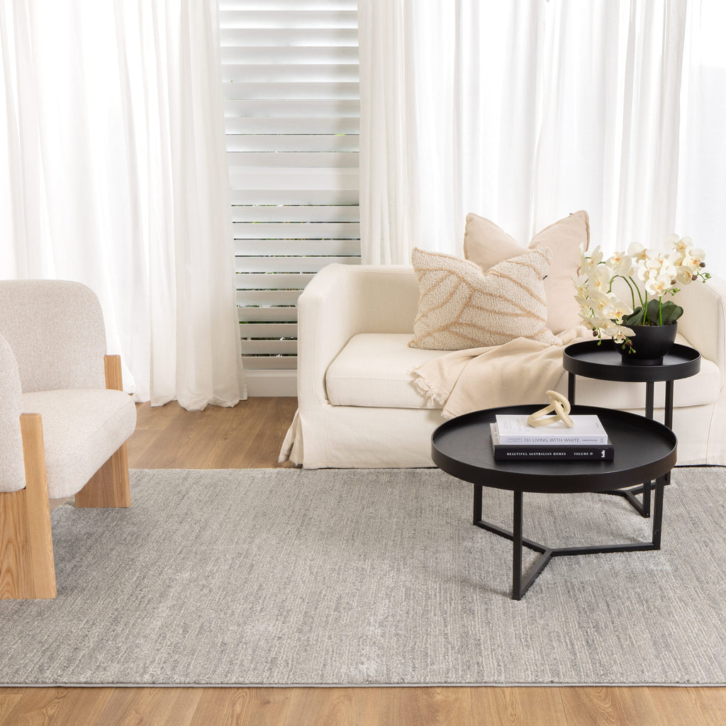 Serene Faded Lines Grey Rug - N011 - New Arrival — room or full rug view