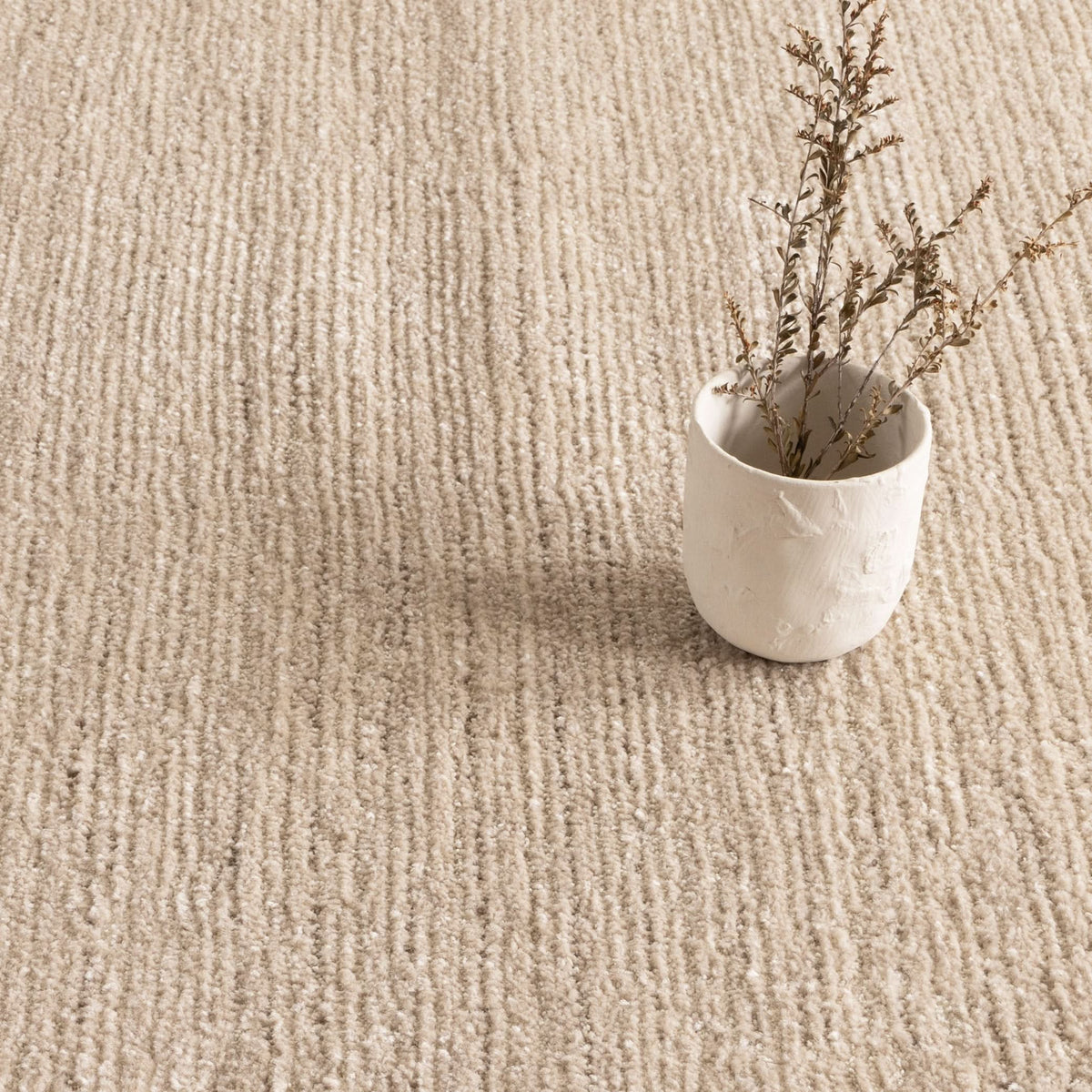 Serene Faded Lines Beige Rug N012 close-up