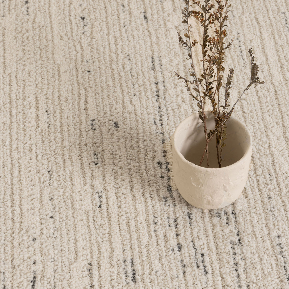 Serene Faded Lines Ivory Grey Rug - N013 - New Arrival — detail 5