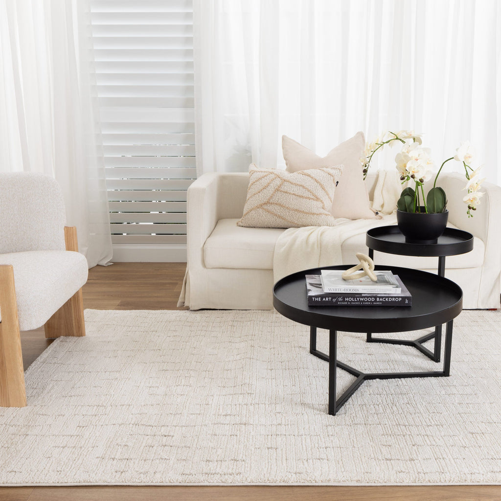 Serene Scandi Cream Rug - N004 — room or full rug view