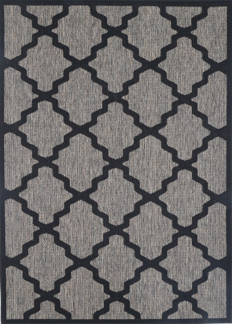 Terrazza Beige and Black Geometric Rug - 5663/J48-E — room or full rug view
