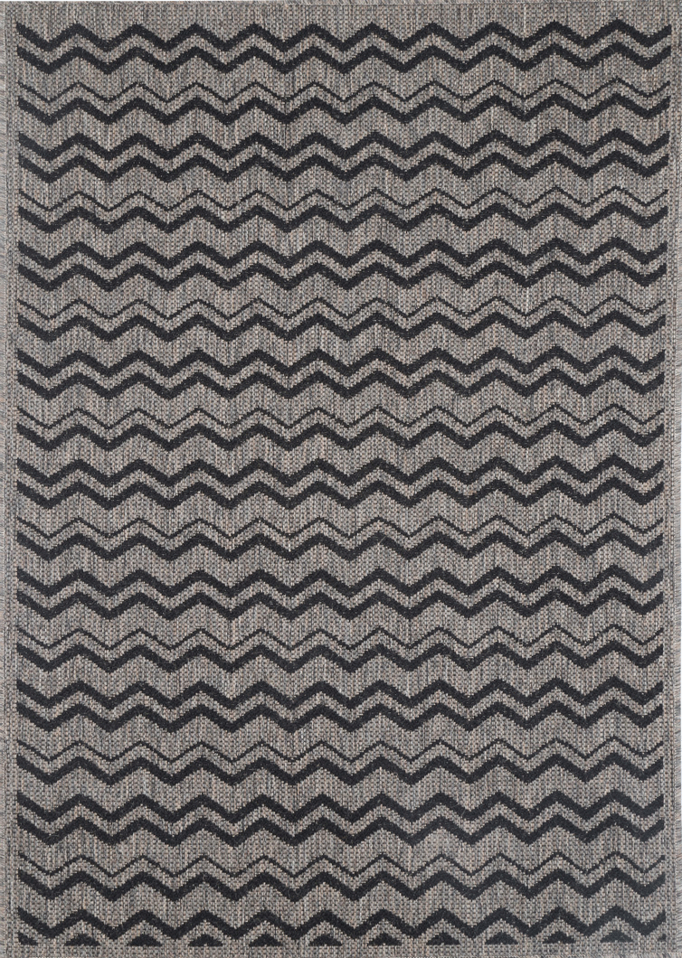 Terrazza Brown Beige and Black Geometric Rug - 5662/J48-E — room or full rug view