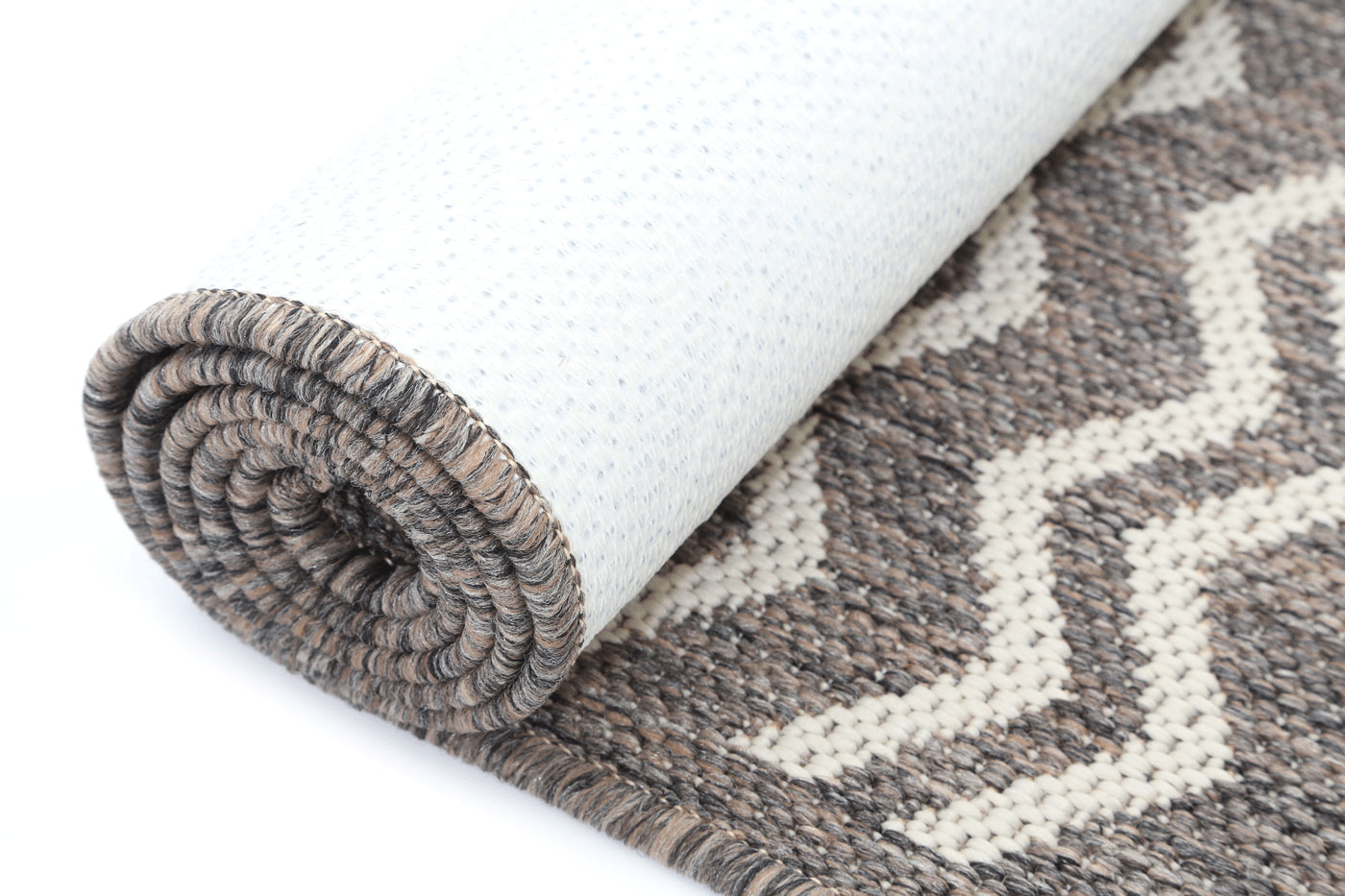 Terrazza Brown Beige and Cream Geometric Rug - 5662/W71-H — detail 3