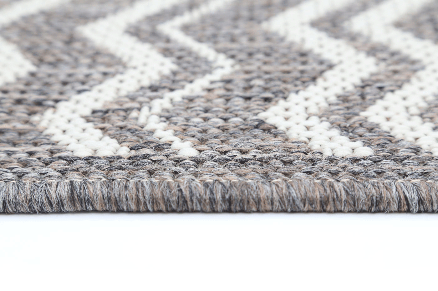 Terrazza Brown Beige and Cream Geometric Rug - 5662/W71-H — detail 4