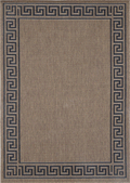 Terrazza Brown Beige Bordered Patterned Rug - 1628/991-X — room or full rug view