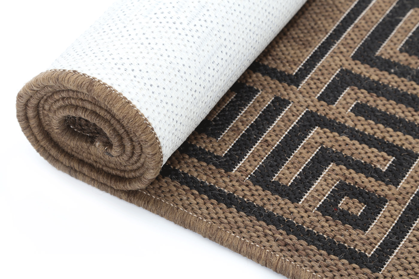 Terrazza Brown Beige Bordered Patterned Rug - 1628/991-X — detail 2