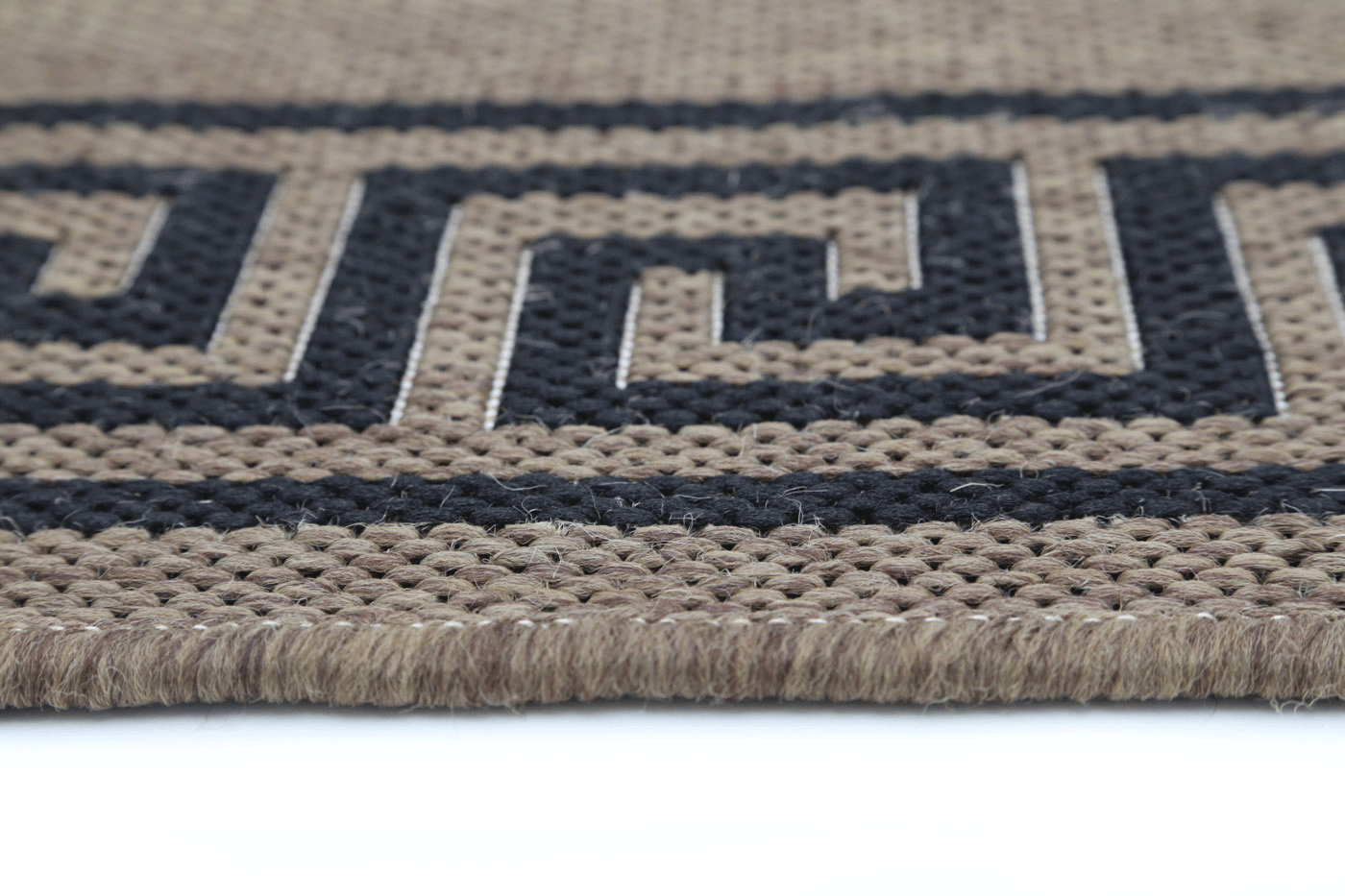 Terrazza Brown Beige Bordered Patterned Rug - 1628/991-X — detail 3