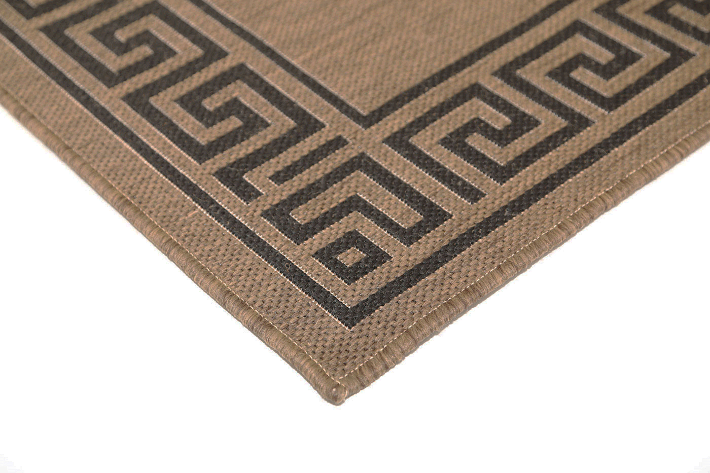 Terrazza Brown Beige Bordered Patterned Rug - 1628/991-X — detail 4