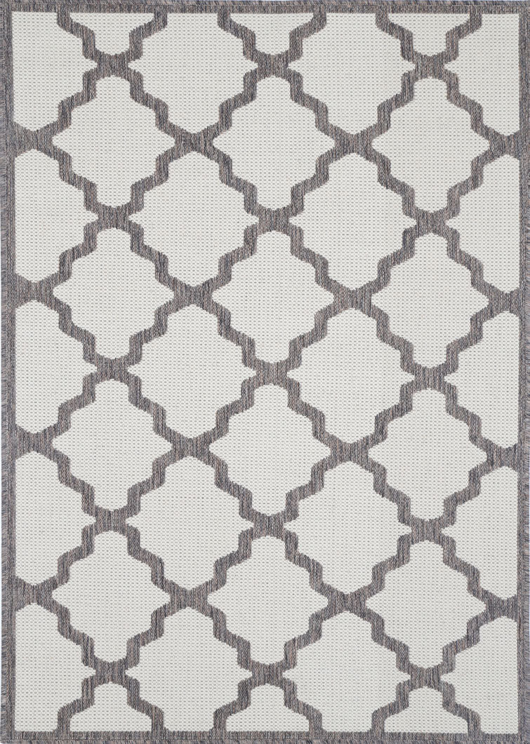 Terrazza Cream and Grey Geometric Rug - 5663/W71-W — room or full rug view