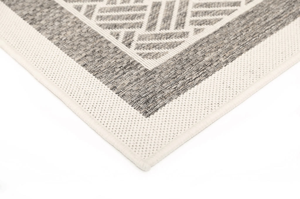 Terrazza Cream Geometric Ikat Bordered Rug - 1828/W71-E — detail 4